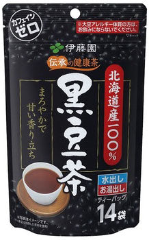 伊藤園 伝承の健康茶 北海道産100%黒豆茶ティーバッグ 14袋×10入〔お茶〕