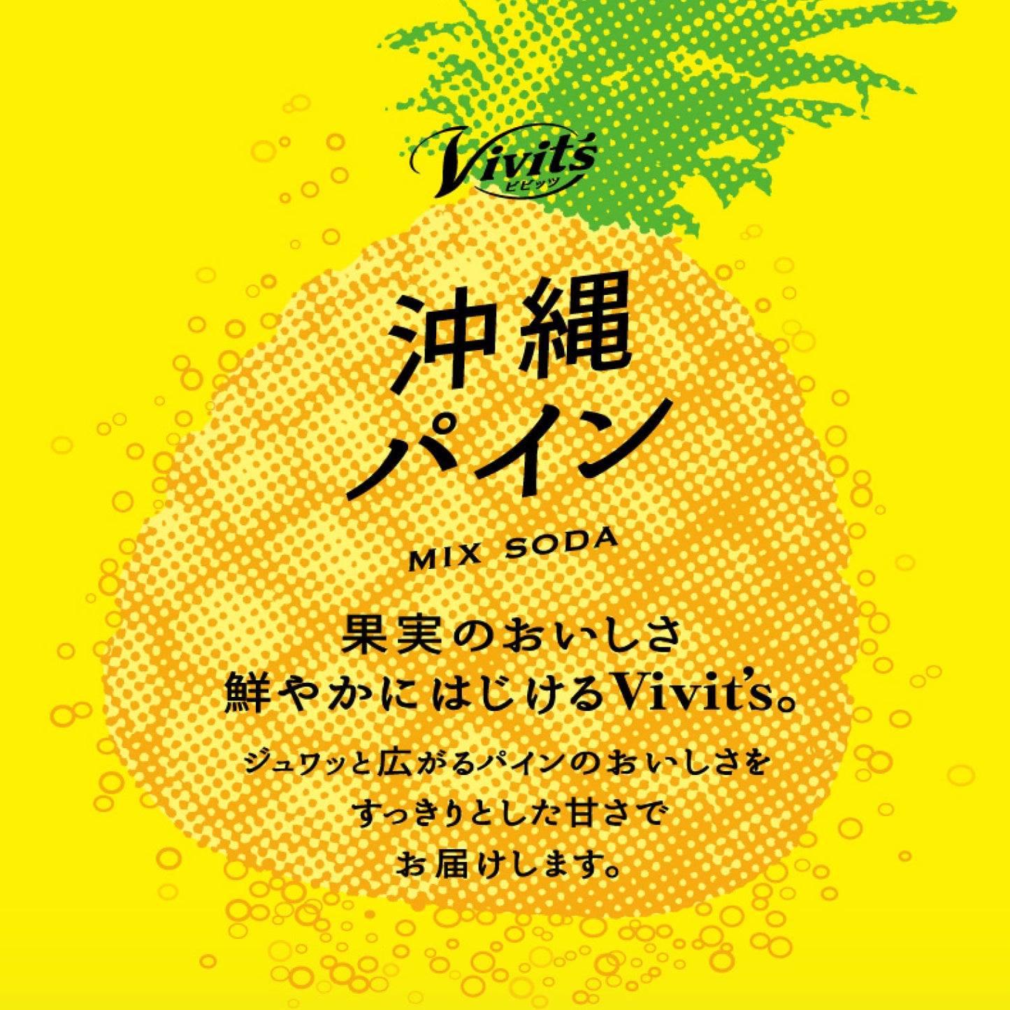 伊藤園 Vivit's（ビビッツ） 沖縄パイン ミックスソーダ 450ml ペットボトル 48本 (24本入×2 まとめ買い)
