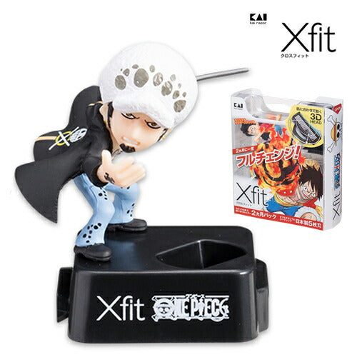【定形外郵便 送料無料】Xfit(クロスフィット)5枚刃 ワンピース企画第3弾 オリジナルホルダースタンド付 ホルダー+替刃4個パック (ロー)