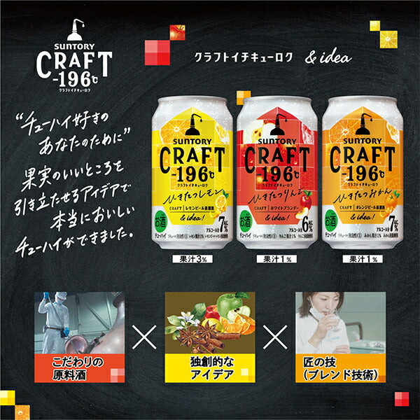 チューハイ サントリー クラフト CRAFT -196℃ ひきたつりんご 350ml×2ケース/48本《048》『ASH』【本州のみ 送料無料】