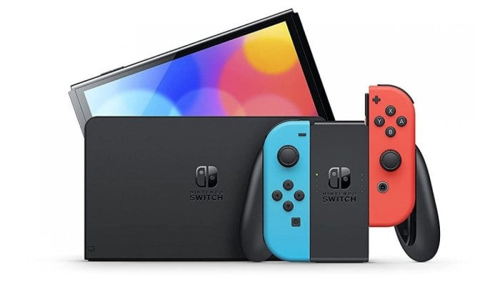 (新品/店印無)任天堂 Nintendo Switch 有機ELモデル Joy-Con(L)ネオンブ ルー/(R)ネオンレッド HEG-S-KABAA スイッチ 4902370548501