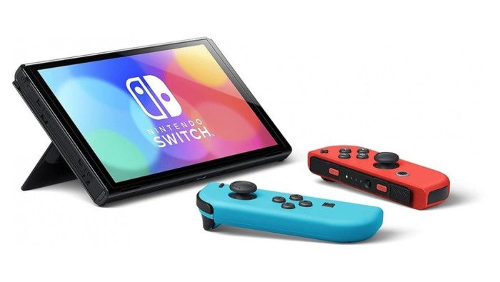 (新品/店印無)任天堂 Nintendo Switch 有機ELモデル Joy-Con(L)ネオンブ ルー/(R)ネオンレッド HEG-S-KABAA スイッチ 4902370548501