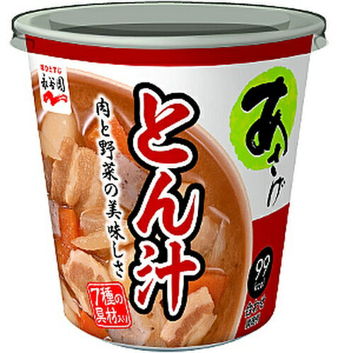 永谷園 カップ入 生みそタイプみそ汁 あさげ とん汁 60個 (6個入×10 まとめ買い)