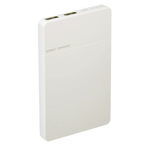 【メール便 送料無料】トップランド モバイルバッテリー CHLM-5K 5000mAh ホワイト 急速充電 2.4A 2台同時充電対応 スマホ 充電器 バッテリー 軽量 薄型 充電