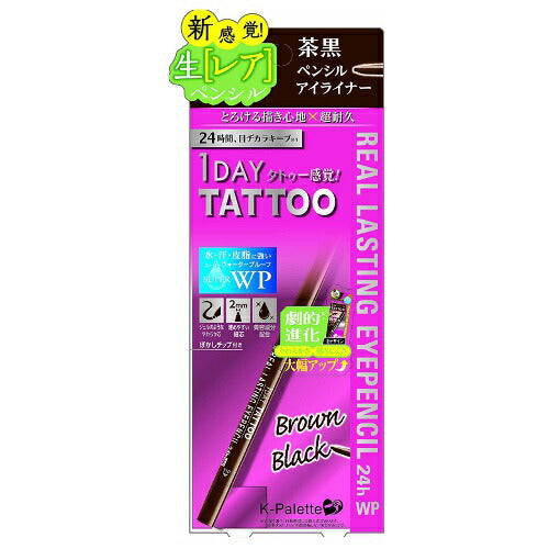【メール便 送料無料】Kパレット リアルラスティング アイペンシル 24hWP ブラウンブラック
