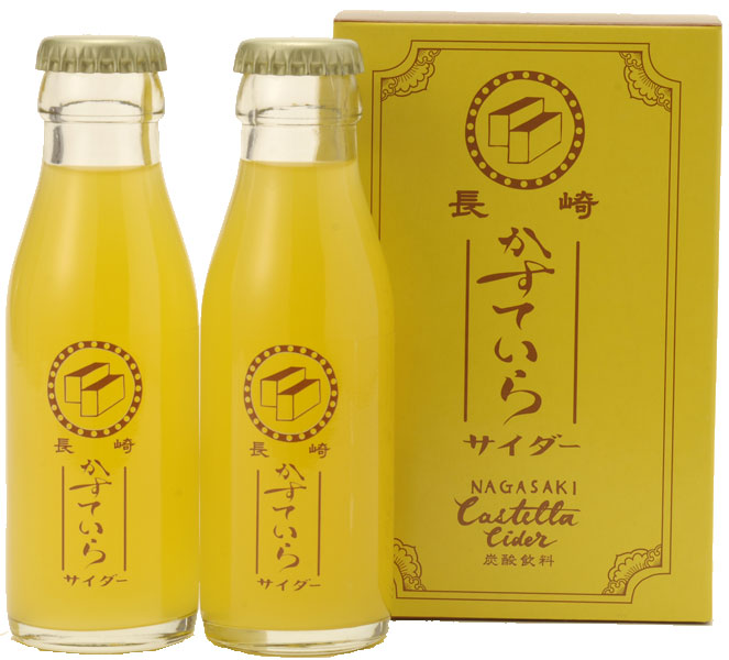 友桝飲料 カステラサイダー 95ml 瓶 48本入 〔炭酸飲料〕