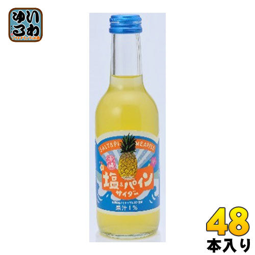 友桝飲料 塩&パインサイダー 245ml 瓶 48本 (24本入×2 まとめ買い) 〔炭酸飲料〕