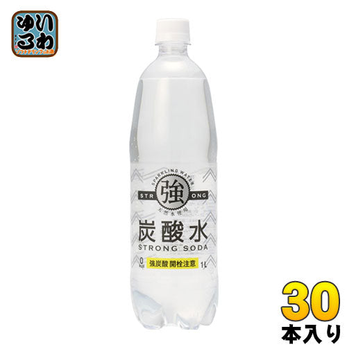 友桝飲料 強炭酸水 1L ペットボトル 30本 (15本入×2 まとめ買い)