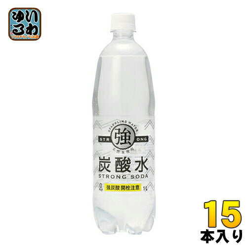 友桝飲料 強炭酸水 1L ペットボトル 15本入 〔炭酸飲料〕