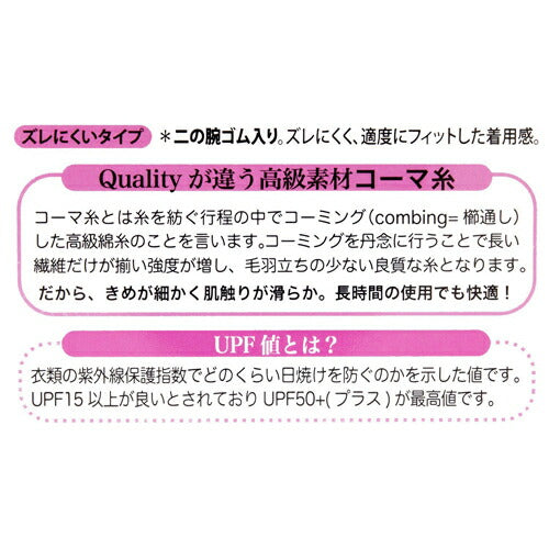 【メール便 送料無料】おたふく手袋 UV-2451 指なし メッシュセミロング UVカット手袋 ブラック