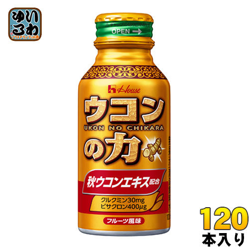 ハウスウェルネス ウコンの力 ウコンエキスドリンク 100ml ボトル缶 120本 (60本入×2 まとめ買い) 〔House　はうす　うこんの力　うこんエキスドリンク クルクミン ビサクロン　秋ウコンエキス〕