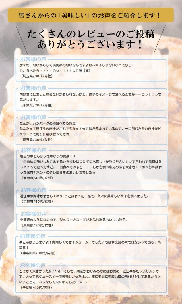 30個×27g 黒毛和牛肉大盛餃子