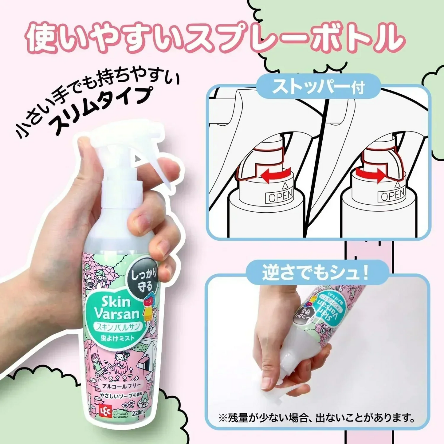 2本セット　スキンバルサン 虫よけミスト しっとり ノンアル220ml (ソープの香り) うるおい成分配合【ゲリラセール】