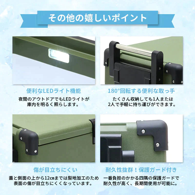 【超得ハイパーSALE】ポータブル冷蔵庫 40L -20℃～10℃ 急速冷凍 2部屋 DC12V-24V/AC100V 静音 コンプレッサー 車載冷蔵庫 アウトドア冷蔵庫 ミニ冷蔵庫 セカンド冷凍冷蔵庫 セカンド冷凍庫 クーラーボックス アウトドア レジャー キャンプ グリーン RLC-CF40 RELICIA TOHO