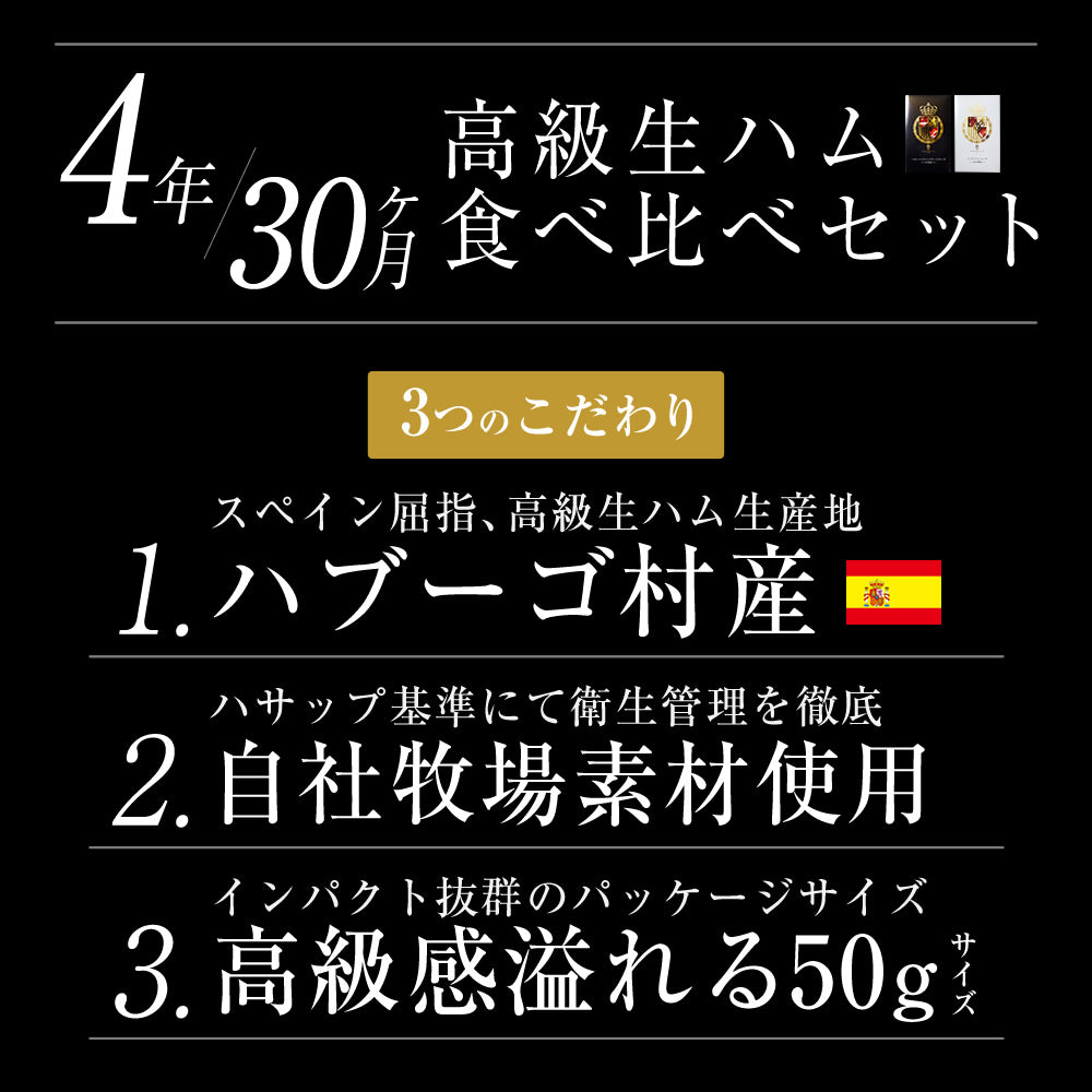 イベリコ・ベジョータ生ハム30ヶ月熟成　50g×5
