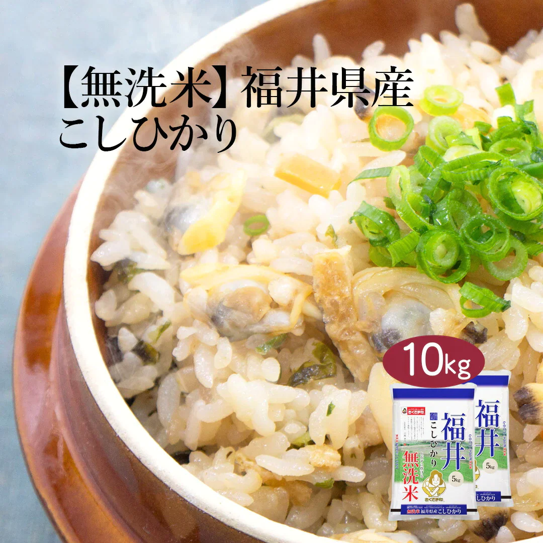無洗米 米 福井県産 こしひかり 10kg (5kg×2) 令和5年産 新米 お米 白米 おくさま印 国産 食品 ギフト 引っ越し 挨拶 出産 内祝い 母の日 父の日 お中元 お歳暮 結婚 快気 還暦 香典返し お年賀 送料無料