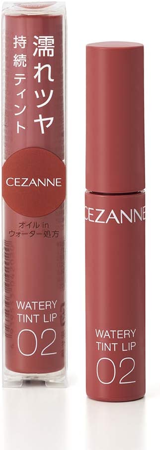 セザンヌ ウォータリーティントリップ02 コーラルレッド 4.0g ティント処方 ツヤ長時間持続 口紅