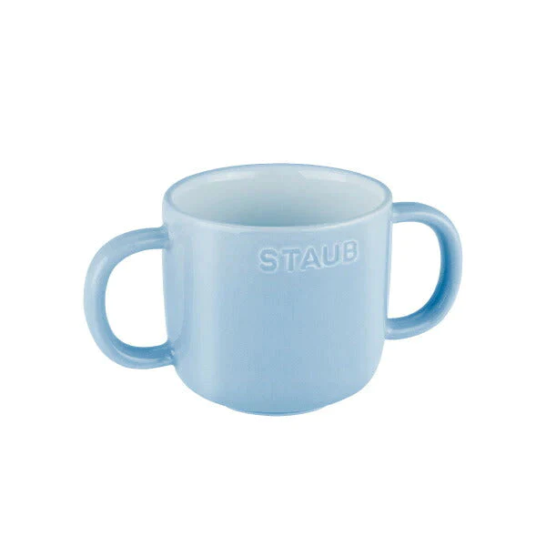 【超得ハイパーSALE】ストウブ ベビー＆キッズ テーブルウェアセット ブルー| STAUB 赤ちゃん用 食器 皿  マグ セラミック  子ども用 食器セット ギフト お祝い 出産祝い 陶器 食器 動物 どうぶつ デザイン プレート