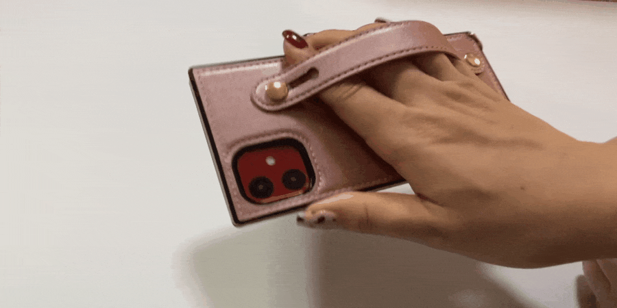 スマホケース iPhoneケース iPhone12mini ピンク ショルダータイプ ベルト付き スマホケース