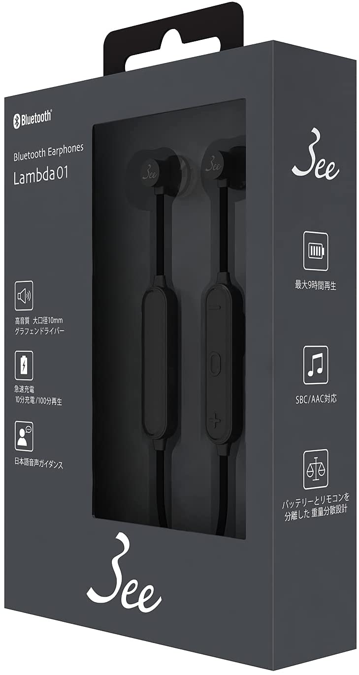 【3人シェア買いでお得】3ee Lambda 01 ワイヤレス イヤホン ダイナミック型【Bluetooth5.0 マイク付き 超急速充電】 (ダークグレー)