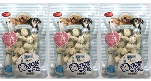 ミルク味・3袋セット PETRO(ペトロ) 犬用おやつ  歯ブラシガム SSSサイズ 12本入