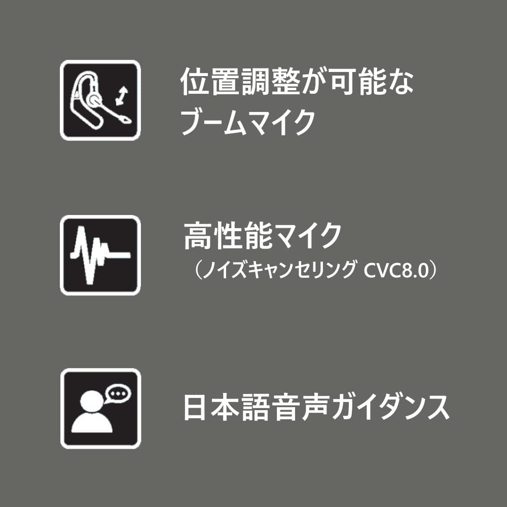 【3人シェア買いでお得】3ee Bluetooth ヘッドセット Call 02 ライトグレー（モノラル 片耳イヤホンタイプ） ノイズキャンセリングマイク