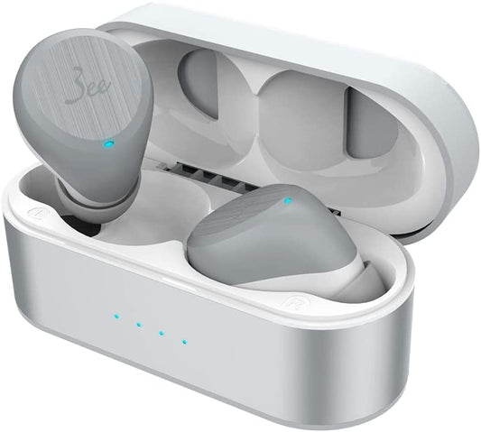 【3人シェア買いでお得】3ee Alpha 01 ワイヤレス イヤホン Bluetooth マイク付き (ライトグレー) M