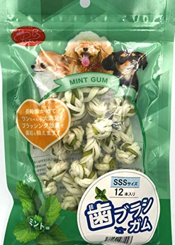 ミント味・PETRO(ペトロ) 犬用おやつ  歯ブラシガム SSSサイズ 12本入り