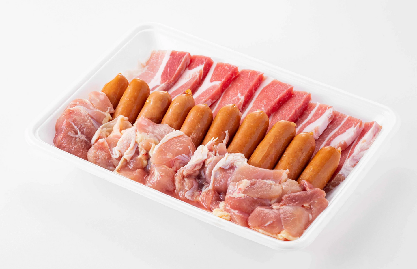 お肉屋さんの焼肉4種盛りバラエティーセット　1kg（牛：400ｇ・豚：200ｇ・鶏：200ｇ・ウインナー：200ｇ）牛肉 ギフト 送料無料 豚肉　業務用 冷凍 ウインナー　焼肉　お手軽 お取り寄せ お取り寄せグルメ 北海道と沖縄を除き 【送料無料】