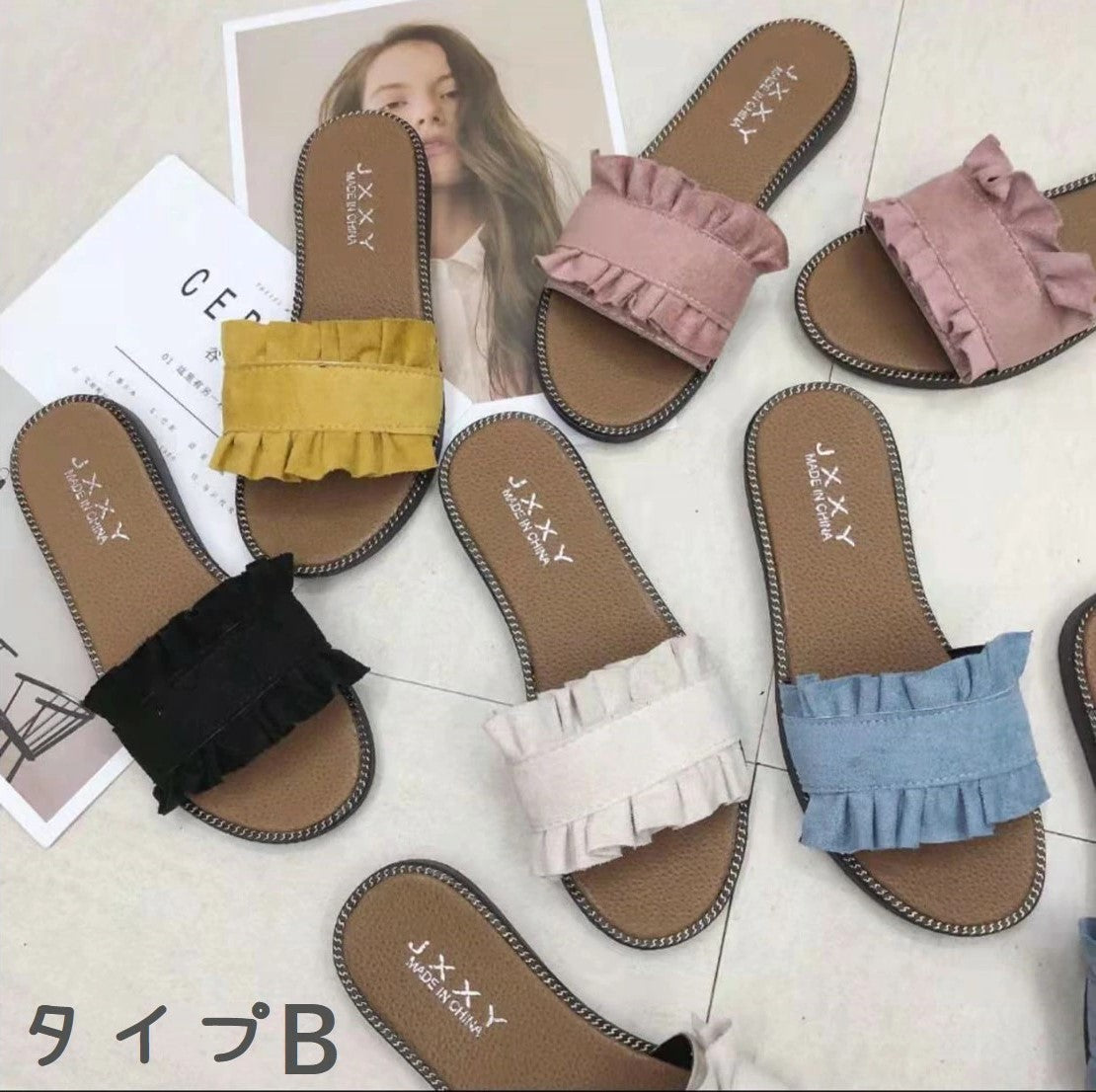 【23.5㎝】［ピンク・タイプB］ぺたんこ サンダル サンダル夏 サンダル女 レディース ぺたんこサンダル ペタンコ フラットサンダル かわいい プチプラ 靴 可愛い シューズ おしゃれ 歩きやすい ローヒール 美脚靴 滑り止め ビーチスリッパ