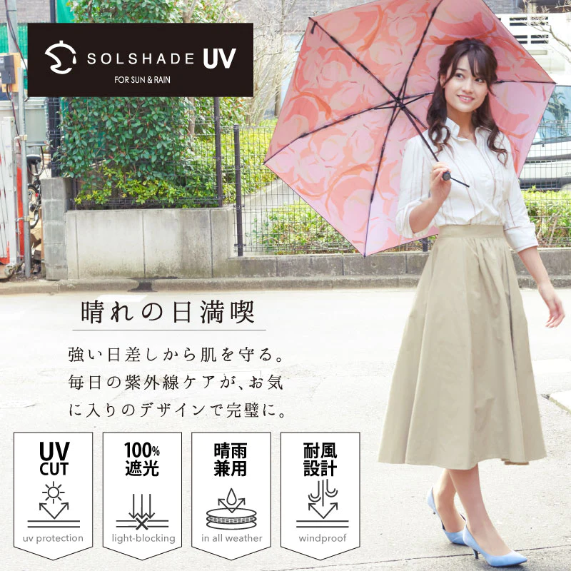 完全遮光 日傘 折りたたみ 遮光率100% 晴雨兼用