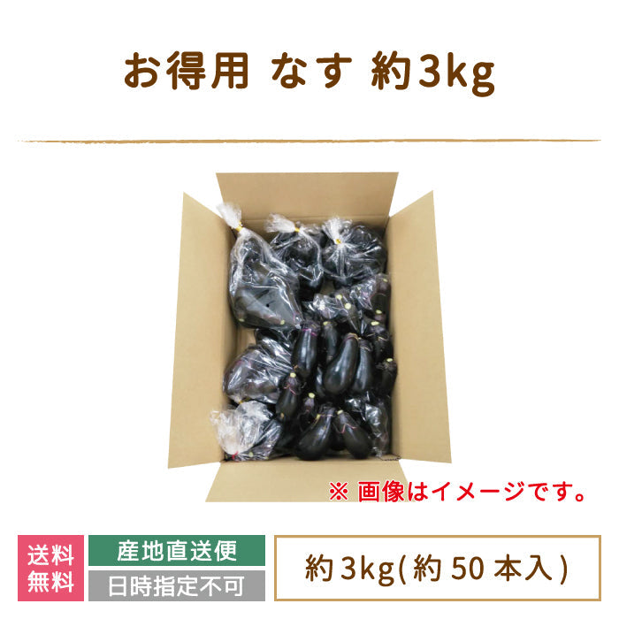 お得用 なす 約3kg (約50本入り) * (クール便)