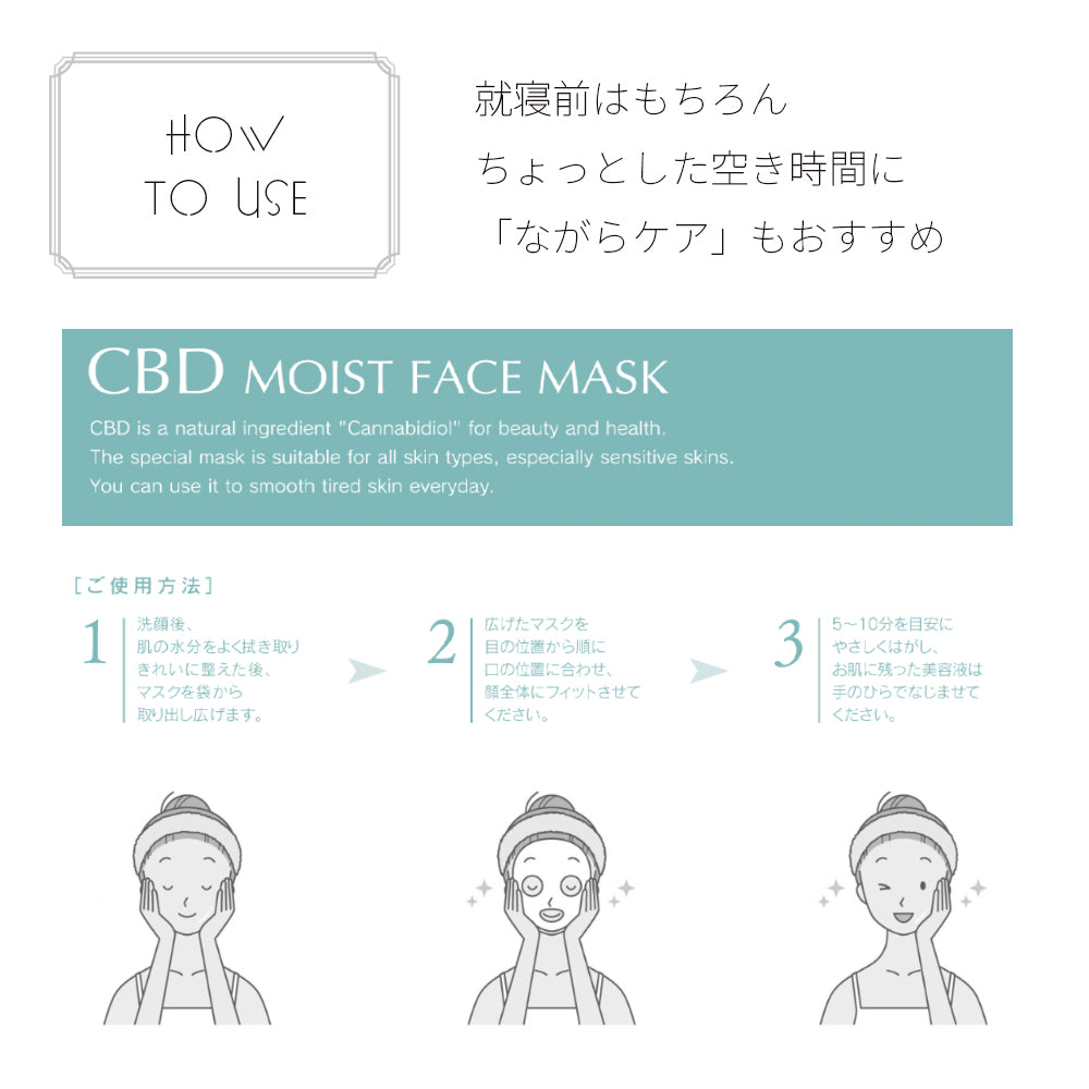 【2個セット】CBD シートマスク フェイスマスク パック 30枚入り 350ml 日本製 Make.iN 美容成分 高保湿 自宅エステ 潤い スキンケア センターファスナー
