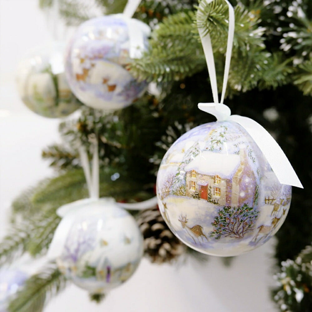 クリスマス オーナメント クリスマスボール  箱付き 柄付き 14個セット リボン付き デコレーション モール 雪の結晶 ふわふわ 雪だるま 鹿 羊 クリスマスツリー ツリー 誕生日 飾り付け 室内 装飾 クリスマス用品 かわいい