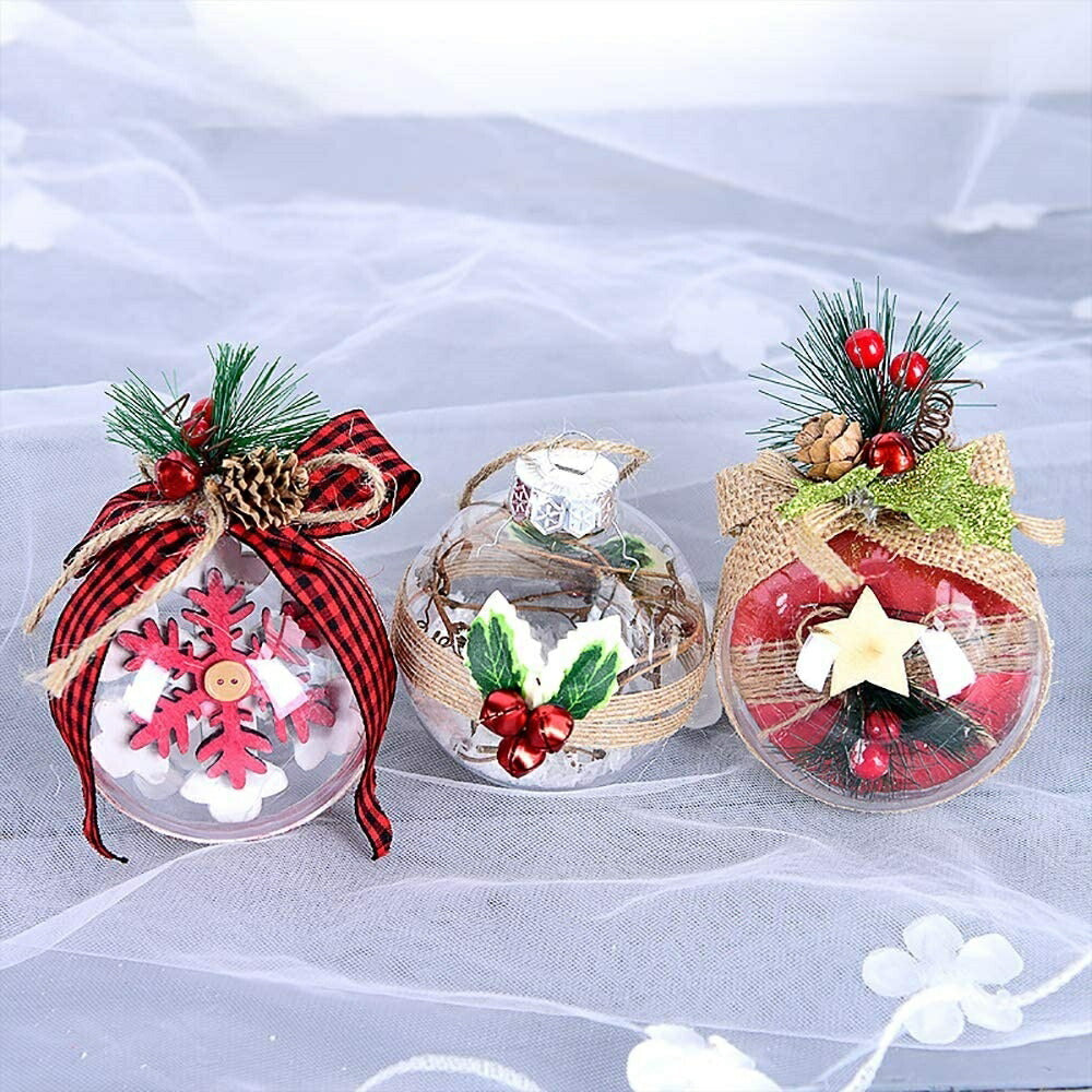 透明 プラスチック【6個セット】 クリスマス オーナメント 豪華セット クリスマスツリー 飾り付け 飾り 華やか おしゃれ きれい ボールクリスマス DIY デコレーション クリスマスパーティー グッズ ボール パーティーグッズ 装飾