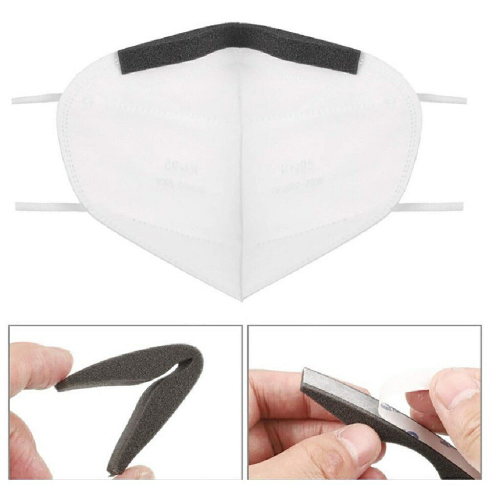 マスク用品 10本 黒スポンジ マスク ノーズパッド ノーズテープ セット ノーズシール フィット スポンジ クッション 曇り 防止 メガネ くもり 軽減 マスク用 鼻パッド ノーズテープ メガネ 補助 補助パーツ 長時間 快適 ストレスフリー