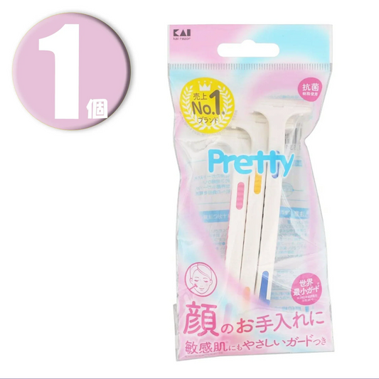 (1個) 貝印 カミソリ プリティー フェイスT (3本入)
