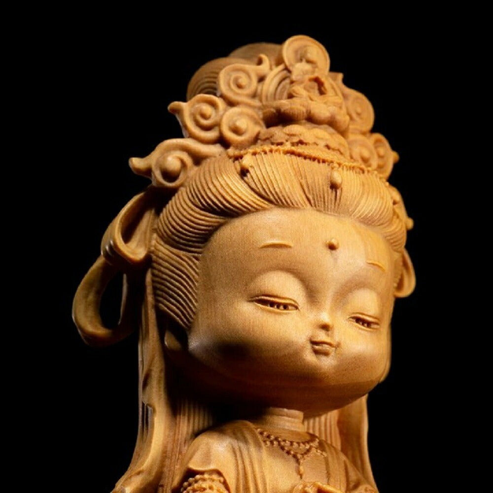置物 仏像 二頭身 座禅菩薩 木製  観音像 彫刻 仏具 観音様 唐金 置物 オブジェ インテリア 美術品 仏教 寺 仏閣 神様 縁起物 飾り物 癒し 開運祈願 風水 商売繁盛 お守り 厄除け 魔除け スタイル 開運厄除 祈願成就 パワースポット