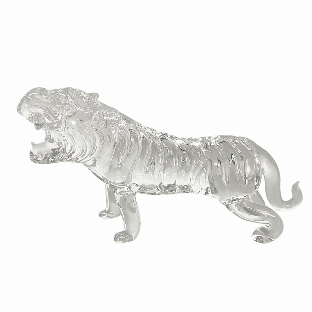 風水 虎 クリスタルガラス トラ 置物 16cm 透明 クリア 干支 おしゃれ かっこいい 高級 ギフト インテリア アニマル 寅年 オブジェ キラキラ プレゼント 飾り 雑貨 お守り四聖獣 アイテム 神 開運 金運 幸福 プレゼント 贈り物