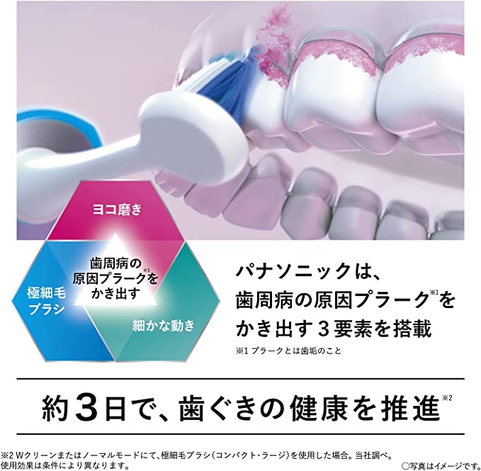 パナソニック 替えブラシ ドルツ 極細毛ブラシ コンパクト 2本組白