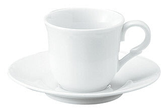 UTY コーヒー碗皿 白磁強化食器 カップ＆ソーサー 業務用 白い食器 ホワイト コーヒーカップ＆ソーサー ティーセット 喫茶店 飲食店  陶器のふる里  stockヤ