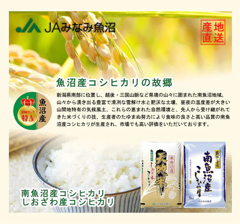 【送料込み】令和５年産 南魚沼産 コシヒカリ 1kg 5個 無洗米 新潟県 南魚沼 JAみなみ魚沼農協真空包装 天地米