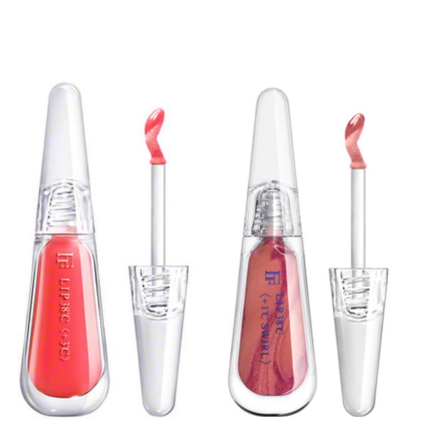 【数量限定】フローフシ LIP38℃ リップトリートメント +3℃ コーラルピンク / +1℃ SWIRL 渦 Nude Pink 001 2本セット