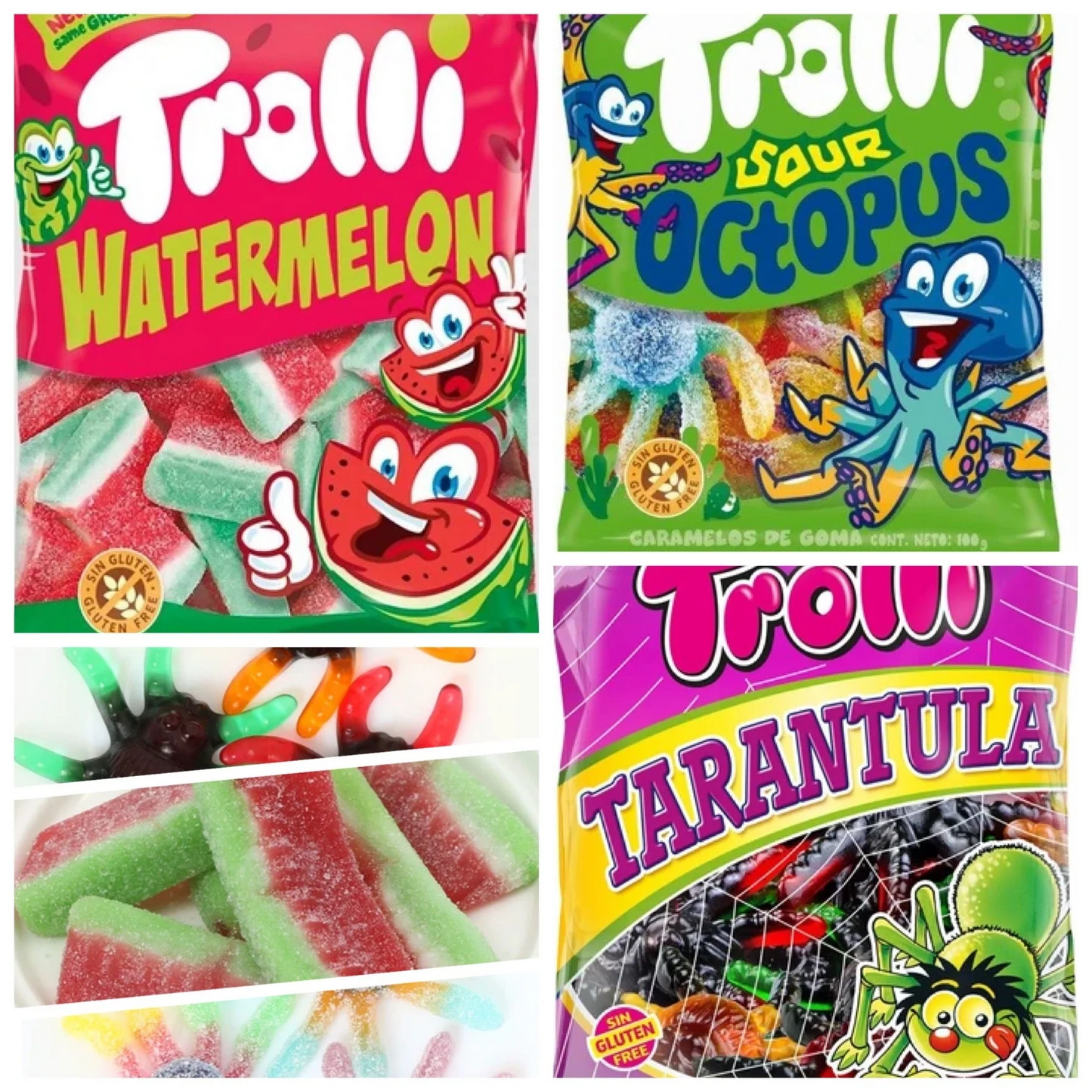 グミ 3袋セット  Trolli（トローリ）ウォーターメロン 100g・タランチュラ 100g・サワーオクトパス 100g【エコ得】