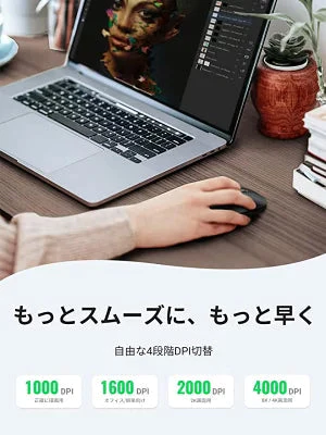 [UGREEN] Bluetooth・無線 両対応ワイヤレスマウス
