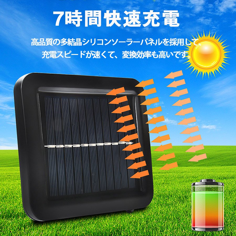 LED センサーライト 屋外 ソーラー 56LED分離式（ソーラ・ライトのセット） 人感センサー 分離式　延長コード付(w004)