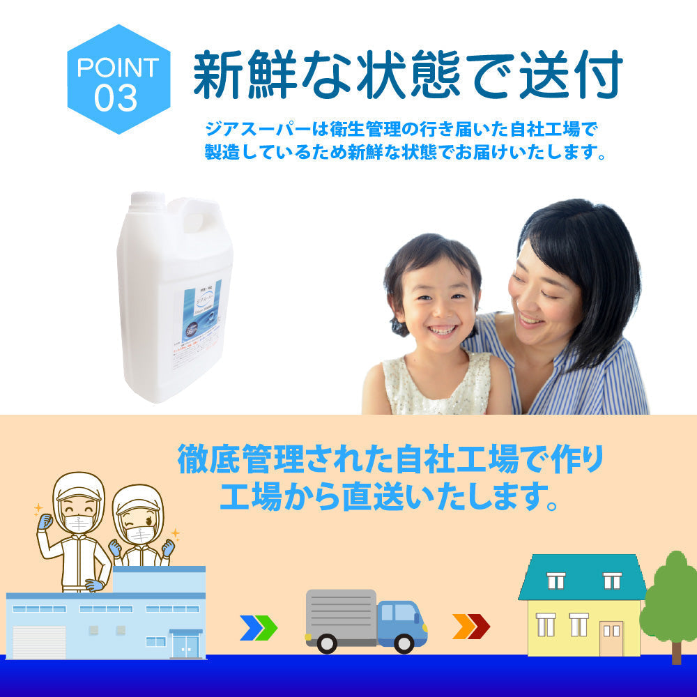次亜塩素酸水 200ppm 4L キッチン 除菌 詰め替え ジアスーパー 送料無料 除菌 消臭 コンテナ コンテナタイプ コック付き 日本製 除菌剤 除菌液