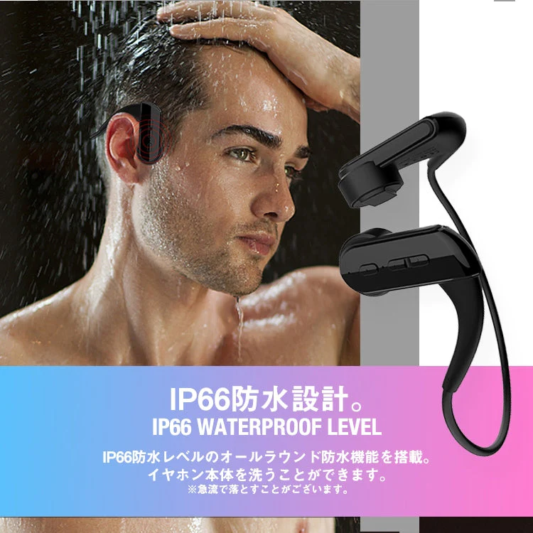 Black 骨伝導イヤホン ワイヤレスイヤホン Bluetooth ear-006