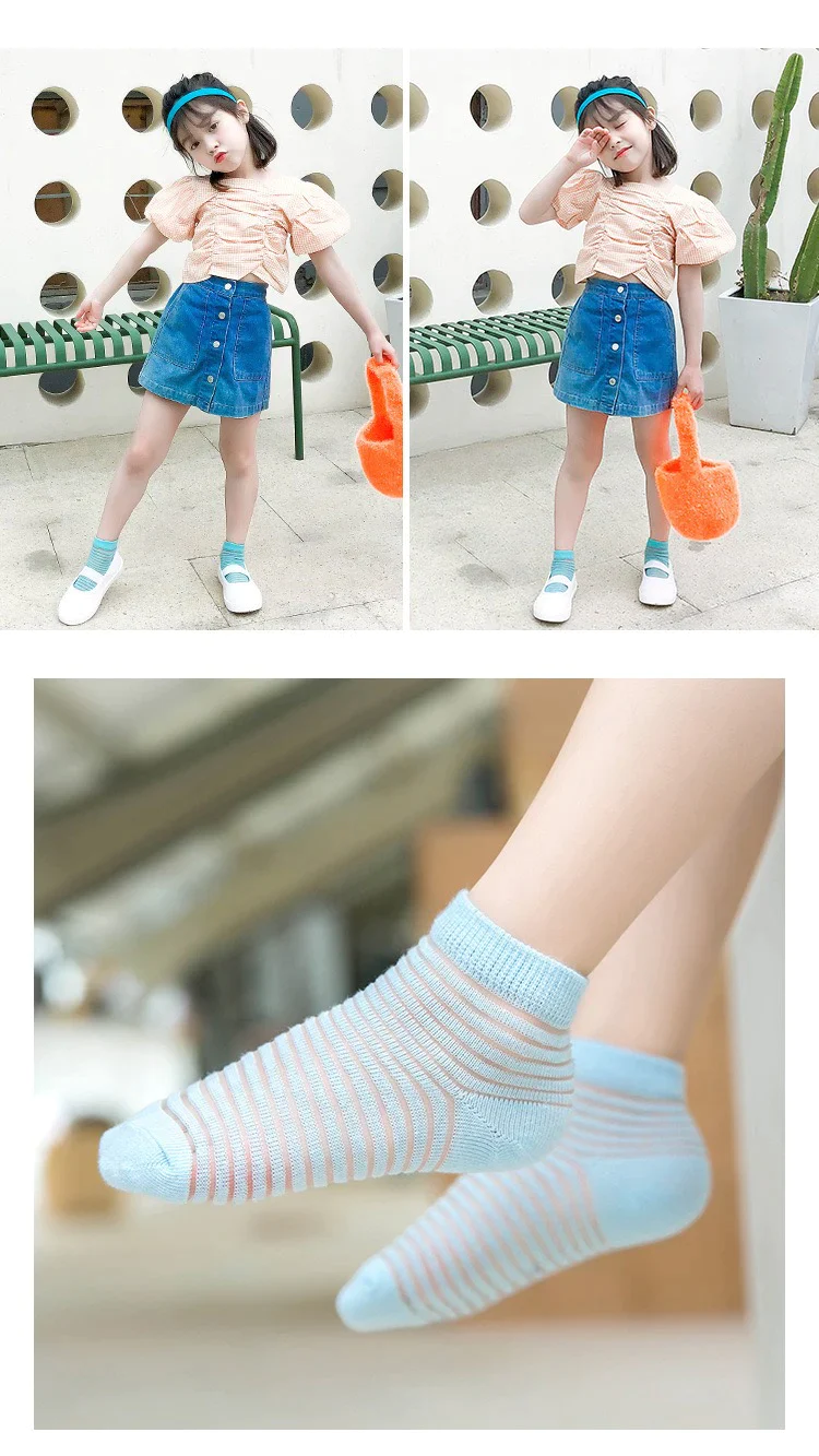 お徳5足セット　L：18-20cm（5歳−8歳） 　子供靴下　冷感　ひんやり　カラフル　　韓国子供服　韓国風　ソックス　キッズ　ベビー