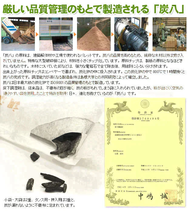 【超シェア買い祭】調湿木炭 炭八 スマート小袋 2個入【エコ得】